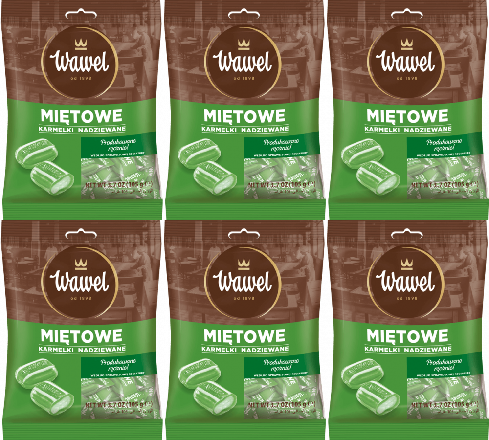 6x Karmelki Wawel Miętowe, 105g