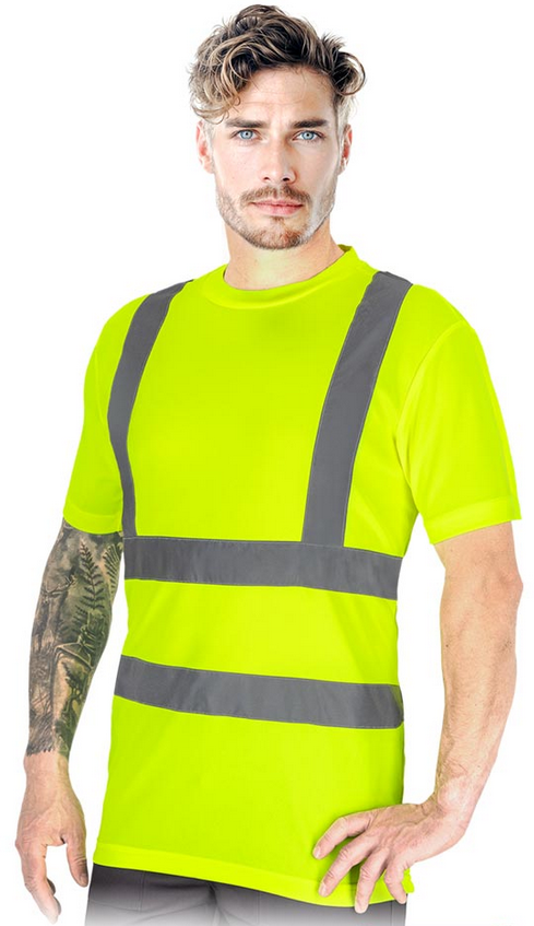 Koszulka męska Reis Tsroute, odblaskowa, gramatura 140g, rozmiar L, żółty
