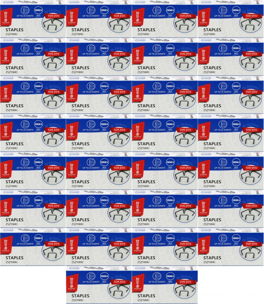 50x Zszywki MemoBe, 24/6, 1000 sztuk, srebrny