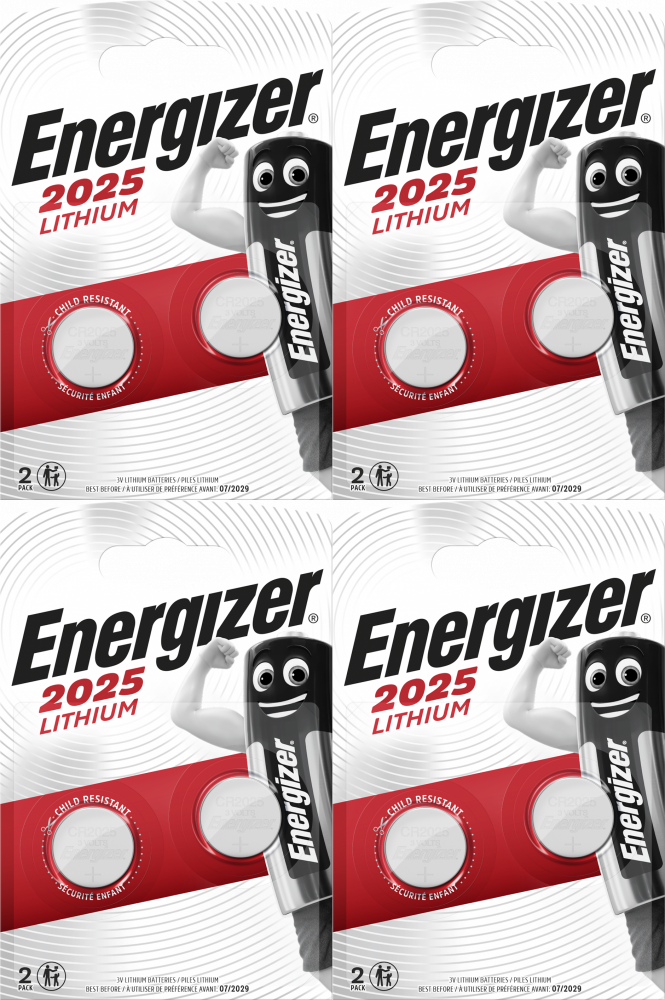 4x Bateria specjalistyczna Energizer, 3V, CR2025, 2 sztuki