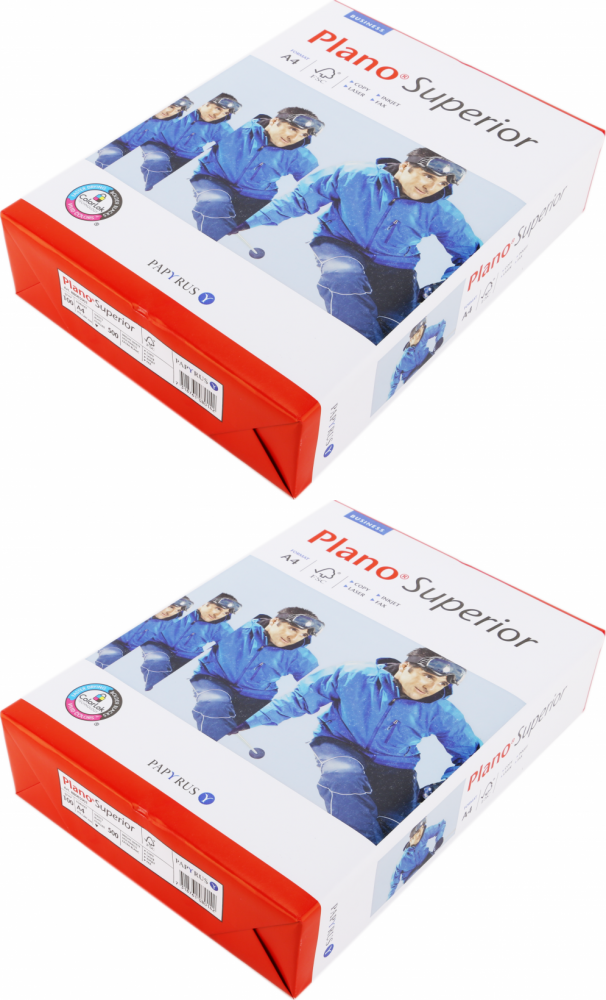 2x Papier ksero ekologiczny Papyrus Plano Superior, A4, 100g/m2, 500 arkuszy, biały