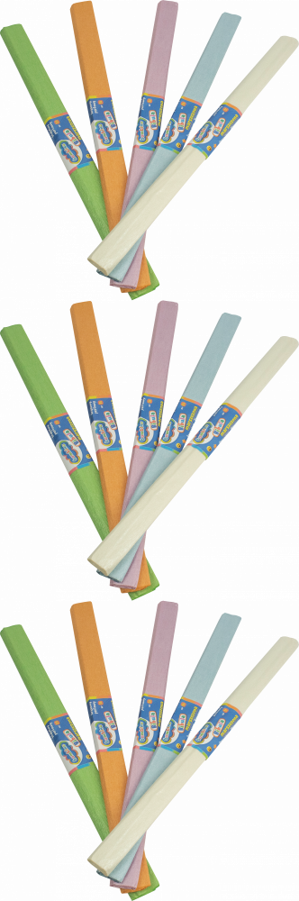 3x Bibuła marszczona Bambino, 200x50cm, 5 sztuk, mix kolorów perłowych