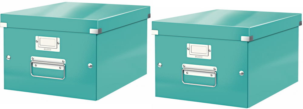 2x pudło uniwersalne Leitz Click&Store Wow, A4, turkusowy