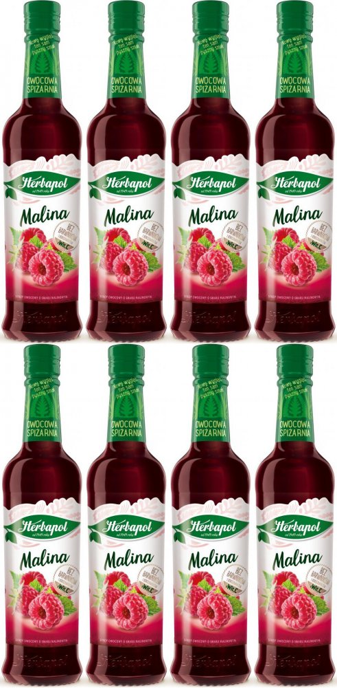 8x Syrop Herbapol Owocowa Spiżarnia, malinowy, 420ml