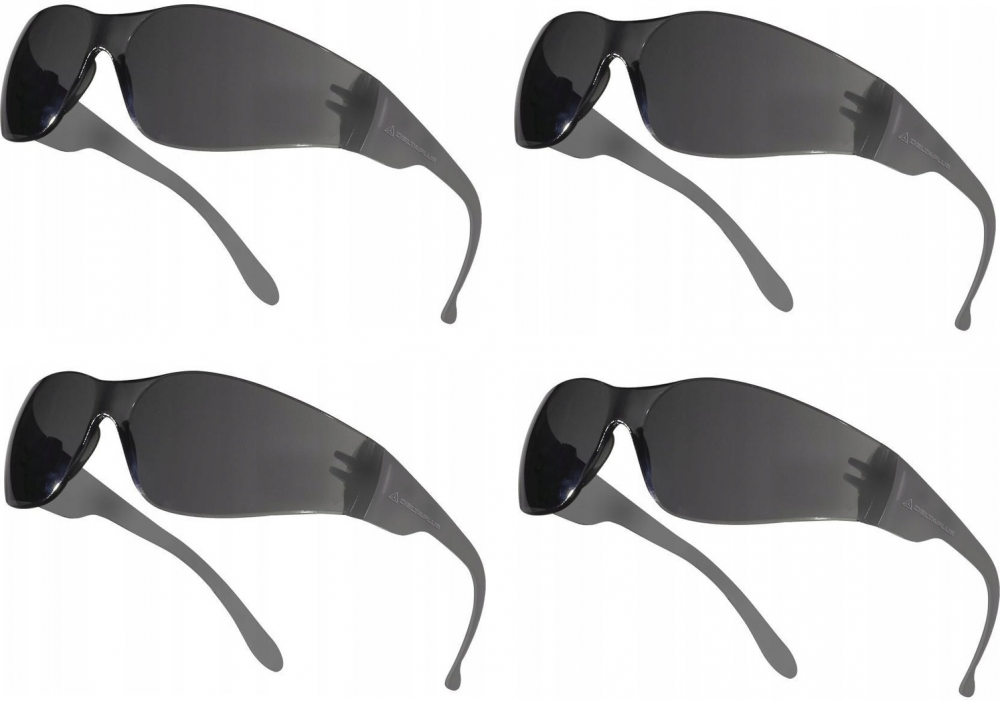 4x Okulary ochronne Delta Plus Brava2 Smoke, UV400, przydymiony