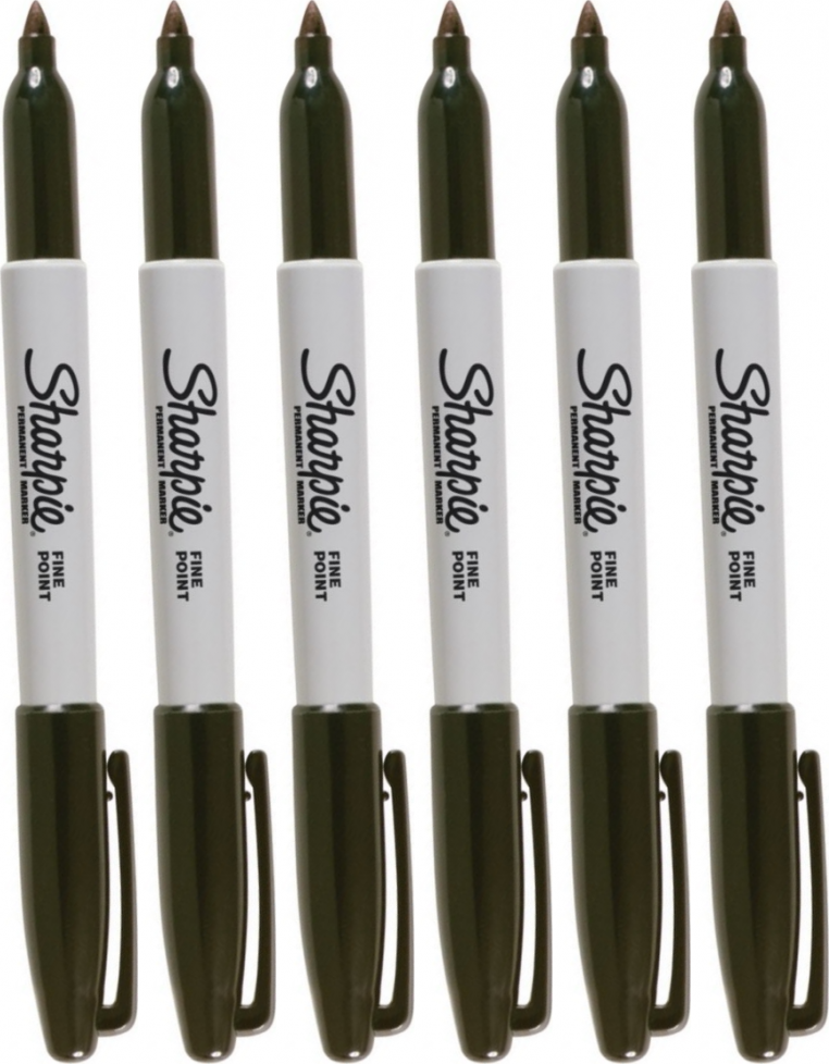 6x Marker permanentny Sharpie Fine, okrągła, 1mm, czarny