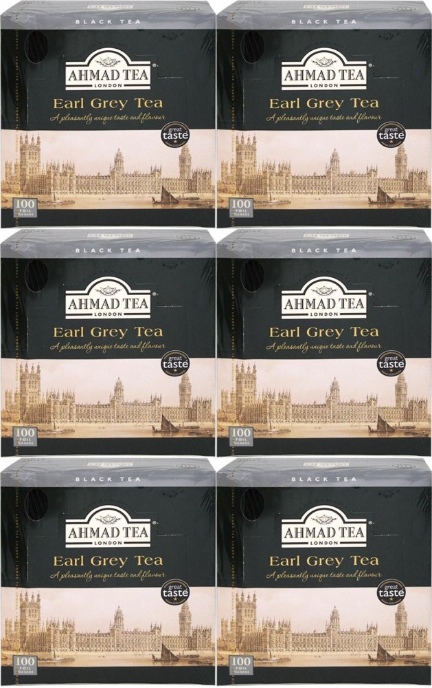 6x Herbata Earl Grey czarna w kopertach Ahmad Tea, 100 szt x 2g