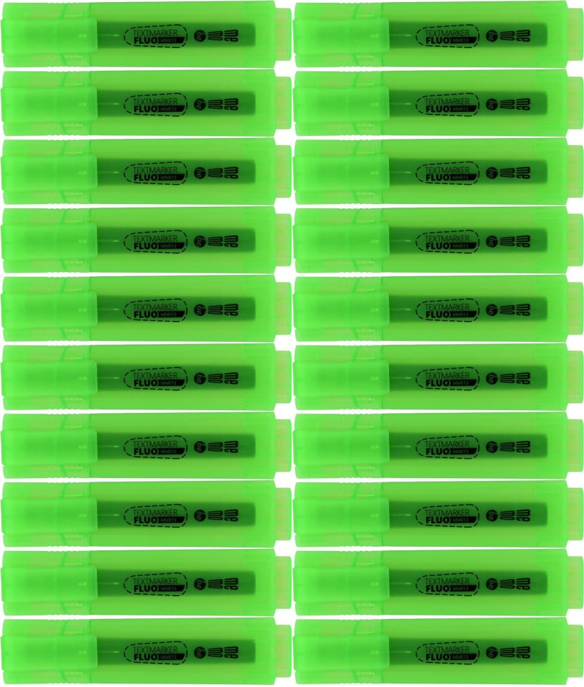 20x Zakreślacz MemoBe, ścięta, zielony neonowy