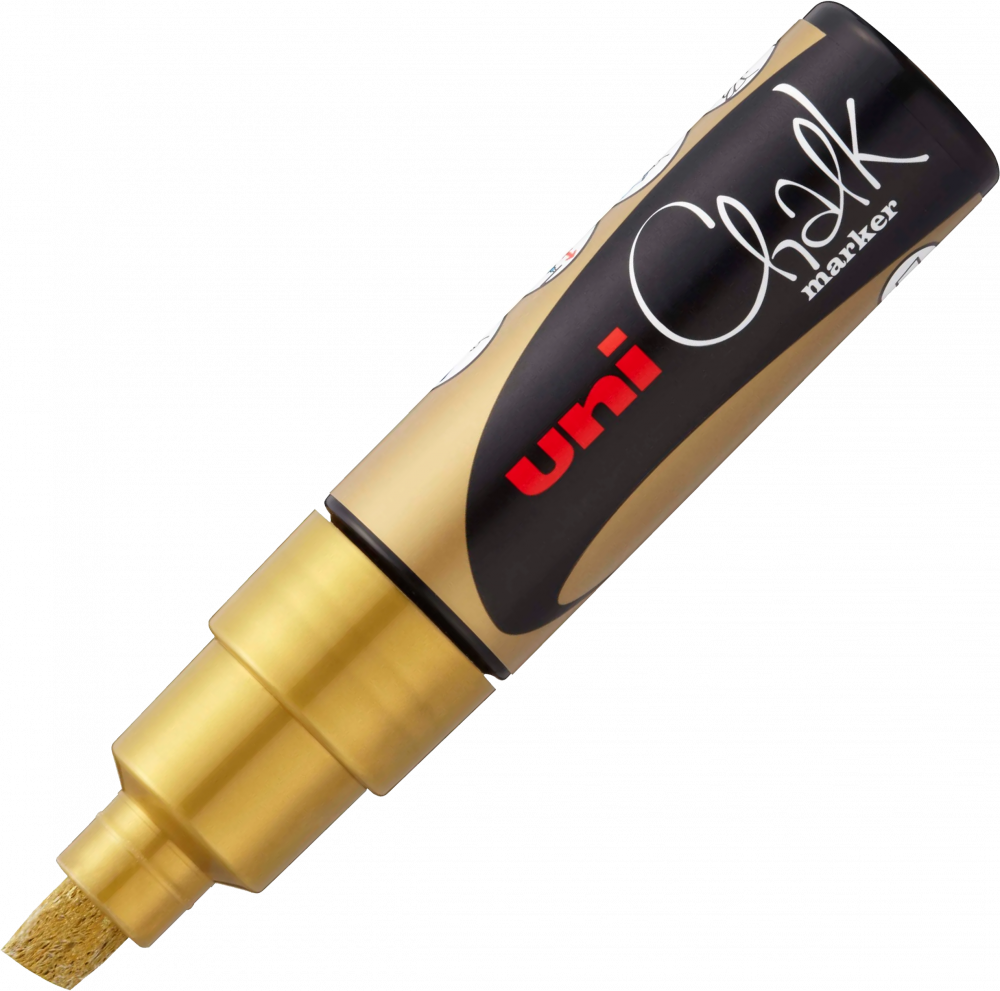 Marker kredowy Uni PWE-8K, ścięta, złoty