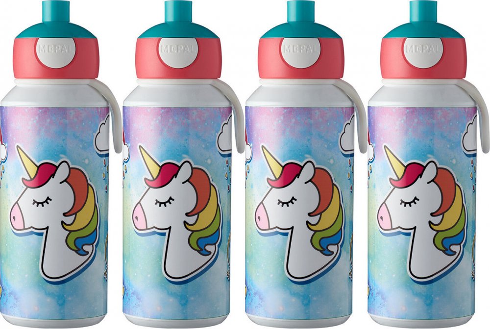 4x Bidon Mepal Pop-up Campus, unicorn, 400ml