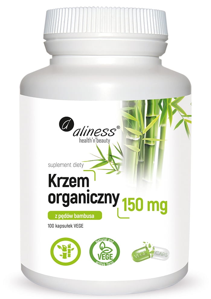 Krzem organiczny z pędów bambusa 150mg VEGE 100kaps. Aliness