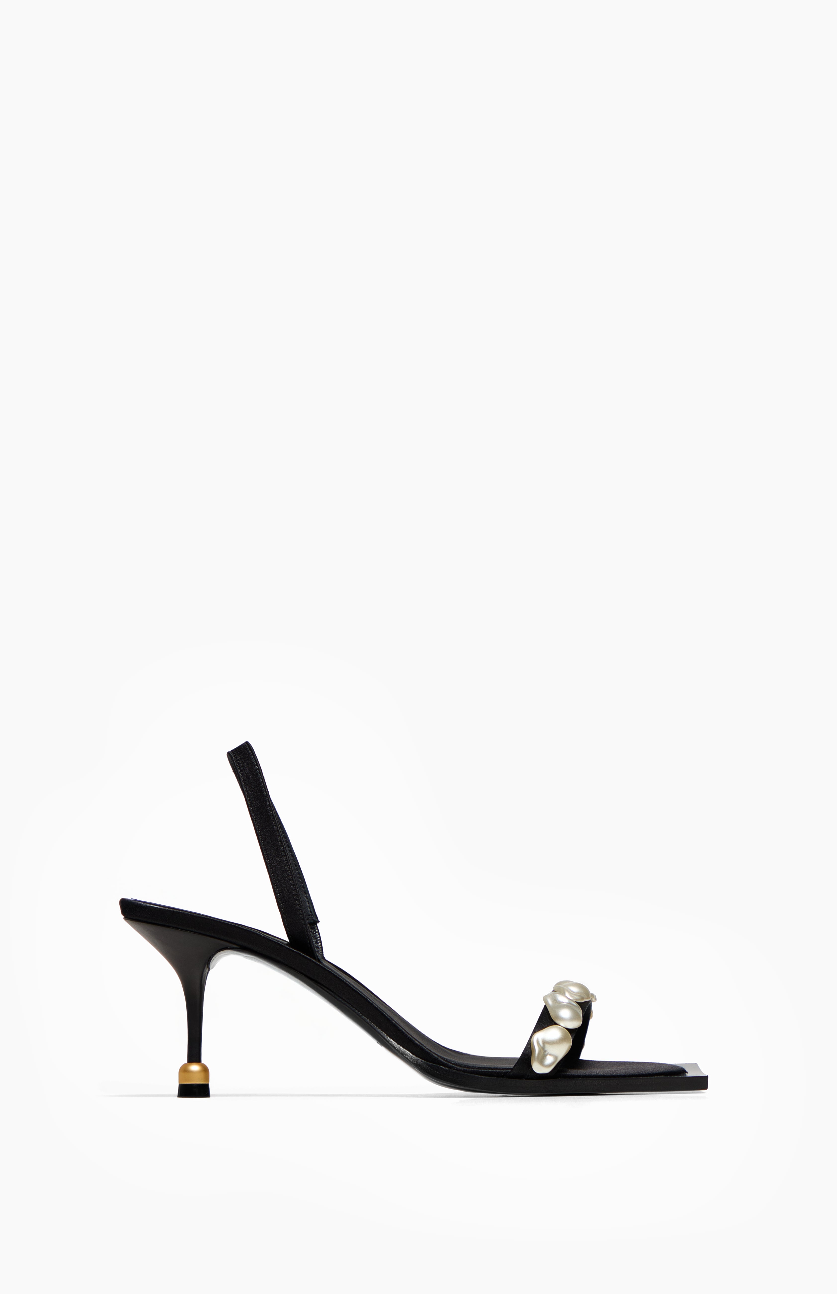 Sandały na obcasie CHARLOTTE MIDNIGHT PEARL 35 - Vanda Novak