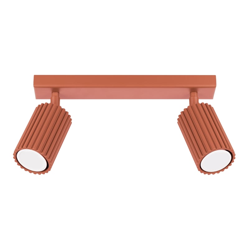 Plafon KARBON 2 czerwony ochra, minimalistyczny - 30x6.5x16.5cm Sollux