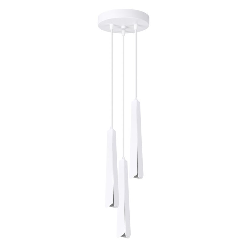 Lampa wisząca PRYSM 3P biała, skandynawska - 19.5x19.5x120cm Sollux