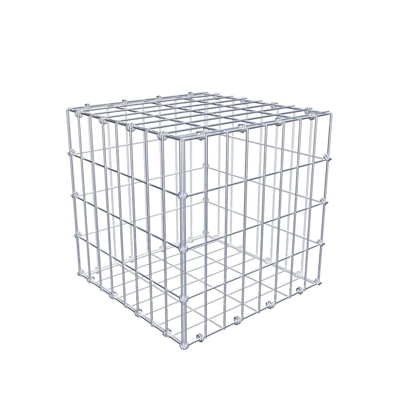 Gabion 40 cm x 40 cm x 40 cm (dł. x wys. x gł.), rozmiar oczek 5 x 10 cm, pierścień spiralny
