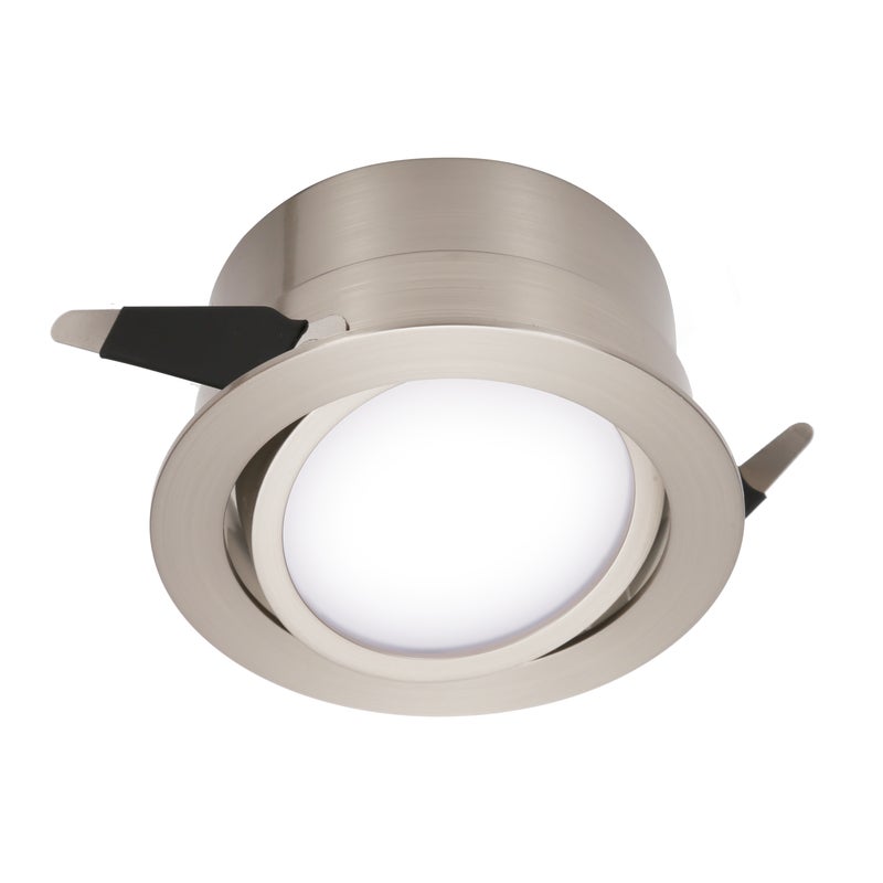 Zestaw 1 okrągły, szczotkowany chrom, wpuszczany reflektor LED LINDI - IP65 - Ściemnialny - INSPIRE