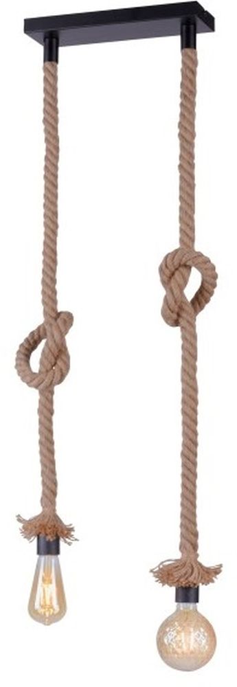 Just Light Rope lampa wisząca 2x15W czarny/brązowy 15486-18