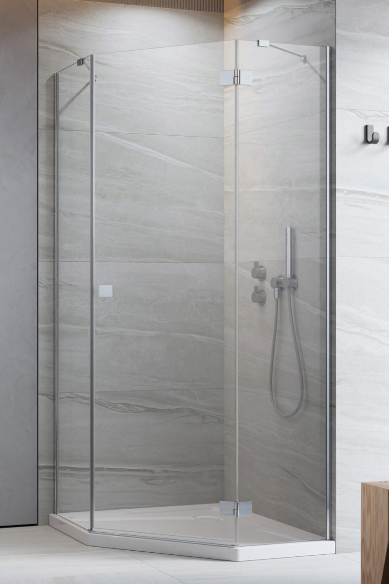 Radaway Essenza PTJ komplet 2 ścianek prysznicowych do kabiny 100x80 cm szkło przezroczyste 1385055-01-01