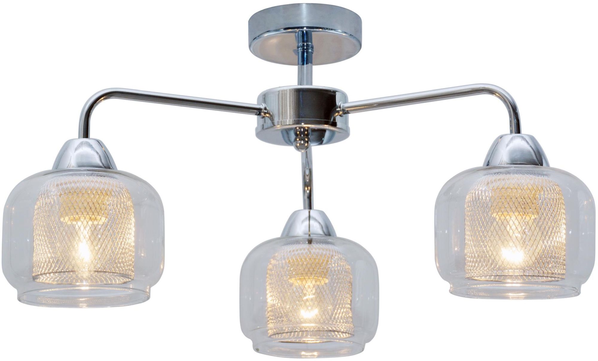 Candellux Ray lampa podsufitowa 3x40W chrom/przezroczysty 33-67081