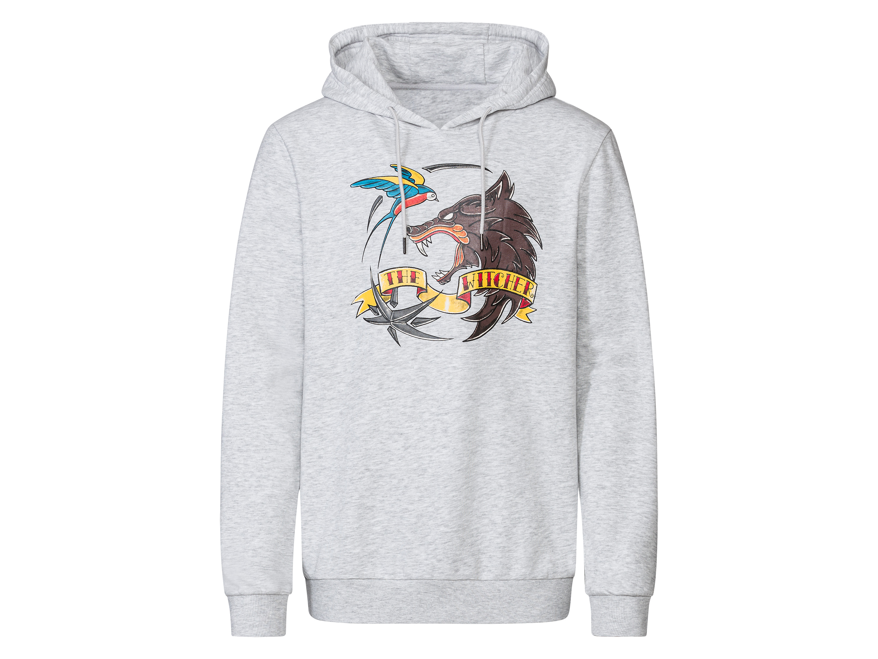 Bluza męska z kapturem i nadrukami z seriali Szary, M 48/50