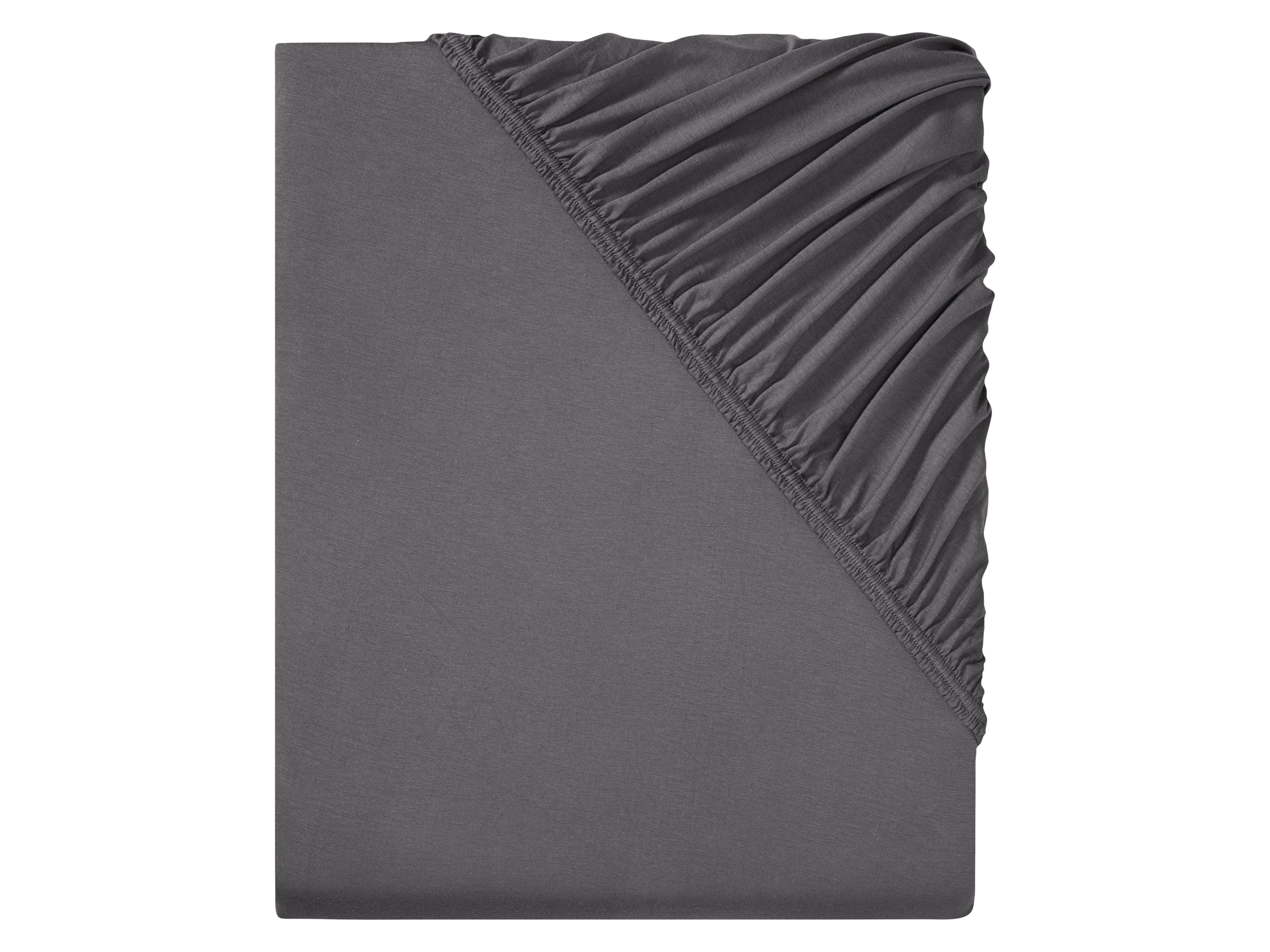 Livarno home Prześcieradło z dżerseju i modalu z gumką, 180-200 x 200 cm Ciemnoszary