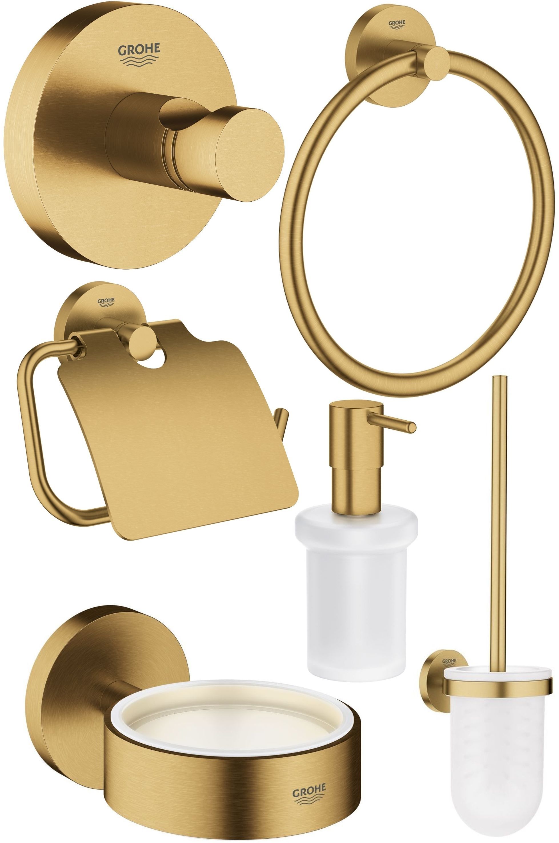 Darmowa Dostawa - Zestaw akcesoriów brushed cool sunrise Grohe Essentials abset3034