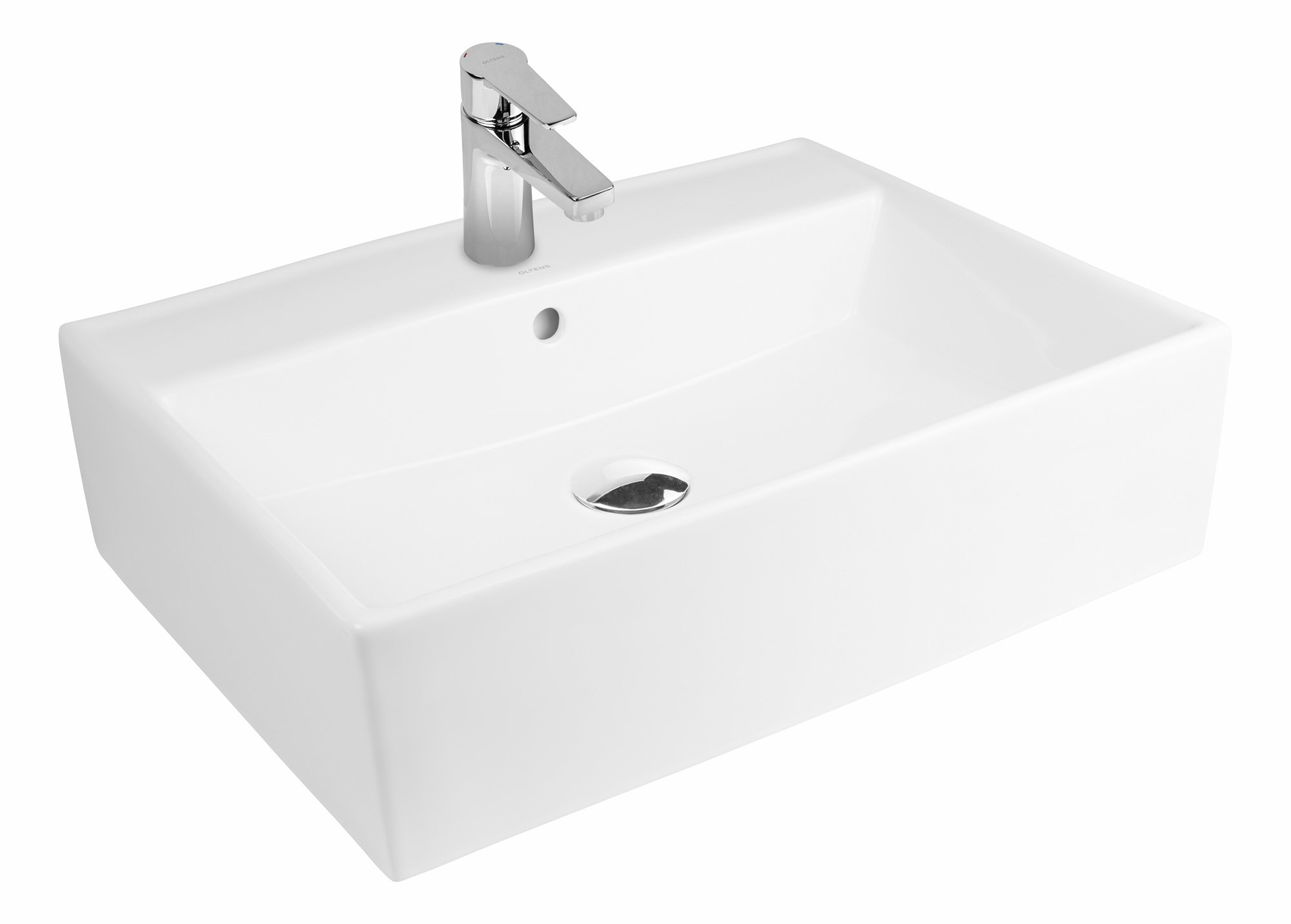 Darmowa Dostawa - Umywalka 58.5x44 cm prostokątna nablatowa biała Oltens Hyls 41810000