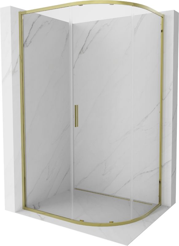 Kabina prysznicowa Mexen Exo półokrągła rozsuwana 120 x 90 cm transparent złota 1 szt.