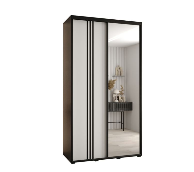 Szafa przesuwna Abiks DAVOS 7 wysoka szer.140cm gł.60cm czarny/biały/czarny 1szt.
