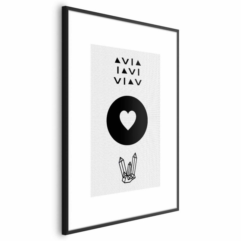 Plakat Artgeist Serce i kryształty 40x60 cm z ramą czarną 1 szt