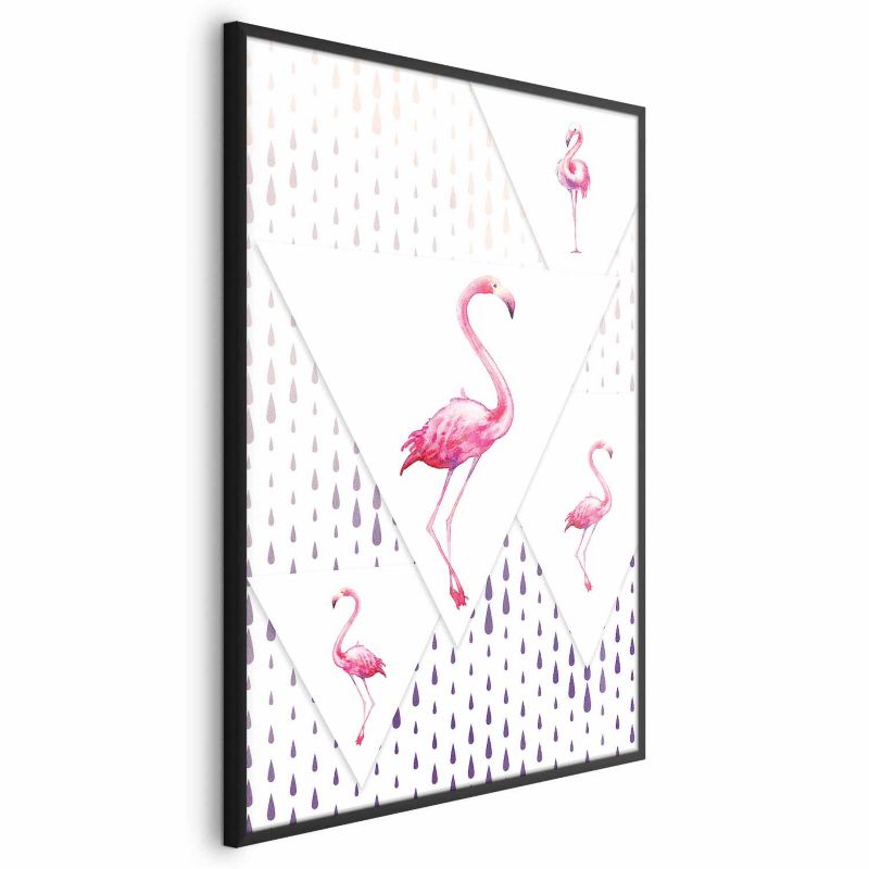 Plakat Artgeist Rodzina flamingów 40x60 cm z ramą czarną 1 szt