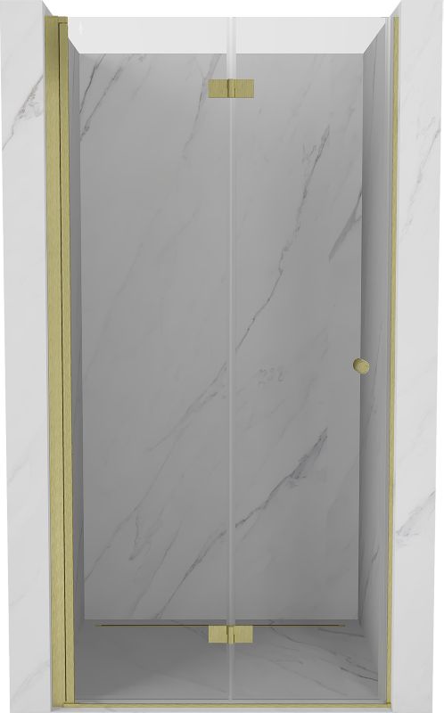 Składane drzwi prysznicowe Mexen Mist-F złoty szczotkowany 120 cm 1 szt