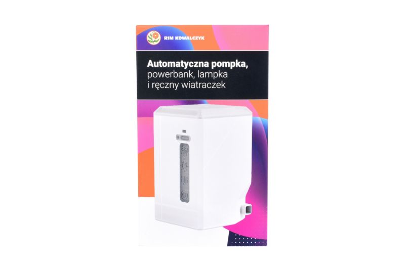 Automatyczna pompka, powerbank, lampka, wiatraczek
