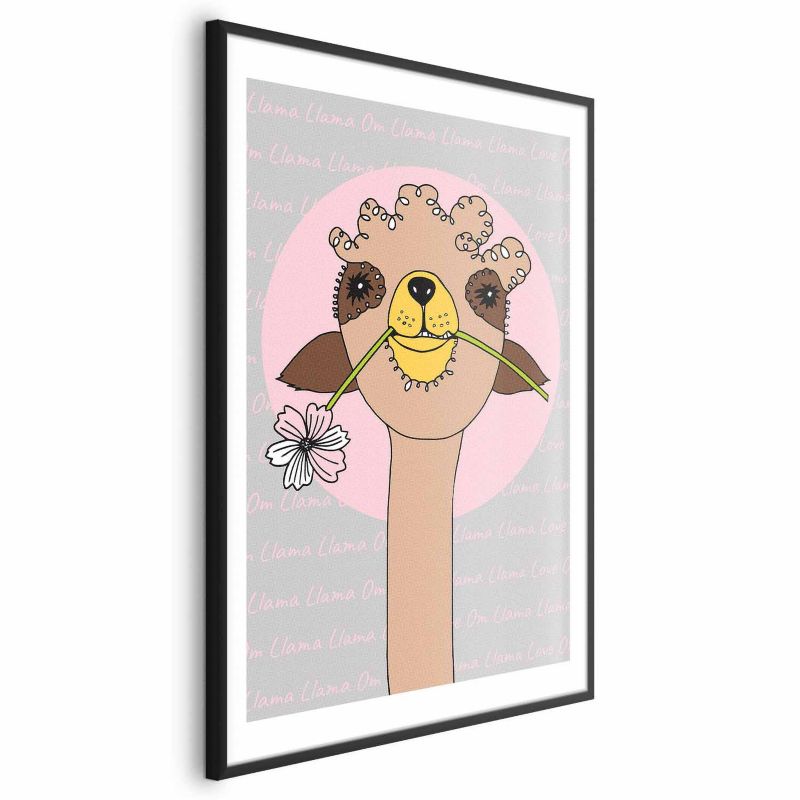 Plakat Artgeist Wesoła lama 60x90 cm z ramą czarną 1 szt