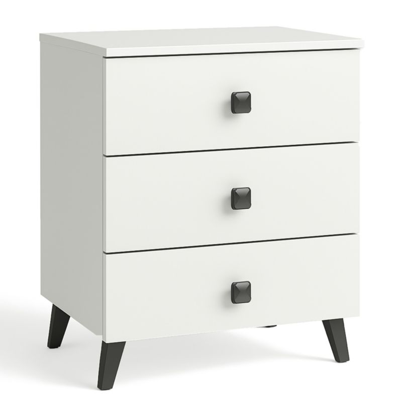 Szafka nocna Akord Mobi Biała 40 cm 3 szuflady kolor Biały mat 40x37x58 cm 1 szt.