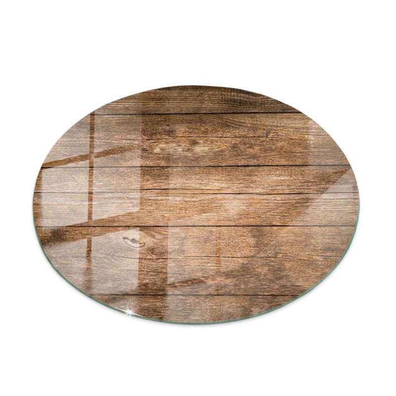Blat szklany Tulup fi50 cm Struktura drewnianych desek 1 szt.