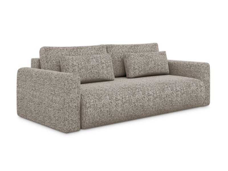 Kanapa 3-osobowa z funkcją spania Makamii Kapua z tkaniny strukturalnej 238x105 cm ciemny beż 1 szt.