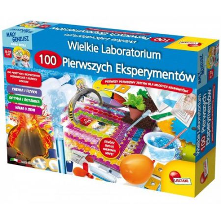 Mały Geniusz Wielkie Laboratorium 100 eksperymentów,Lisciani Giochi
