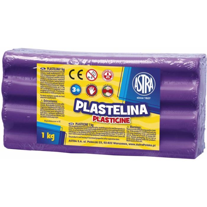 Plastelina Szkolna 1kg Fioletowa Astra