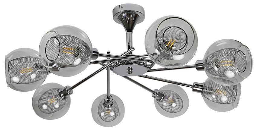 Lampa wisząca Ozzo 8xE14 szklane klosze