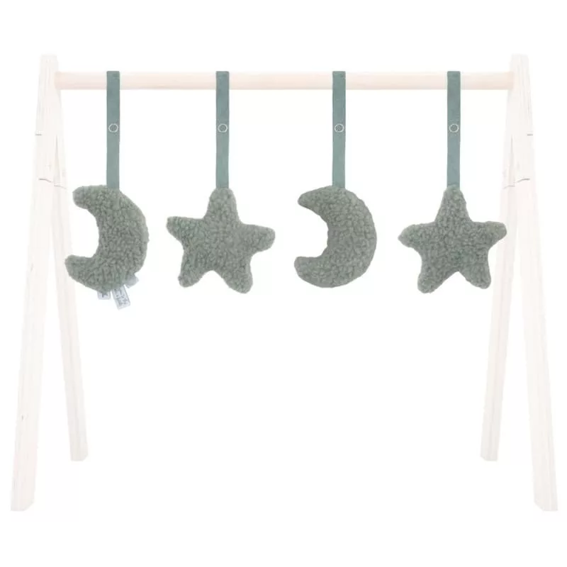 4 zabawki interaktywne do stojaka Babygym Moon Ash Green Jollein BBTB