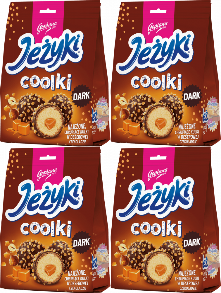 4x Praliny Goplana Jeżyki Coolki Dark, czekolada deserowa, 140g