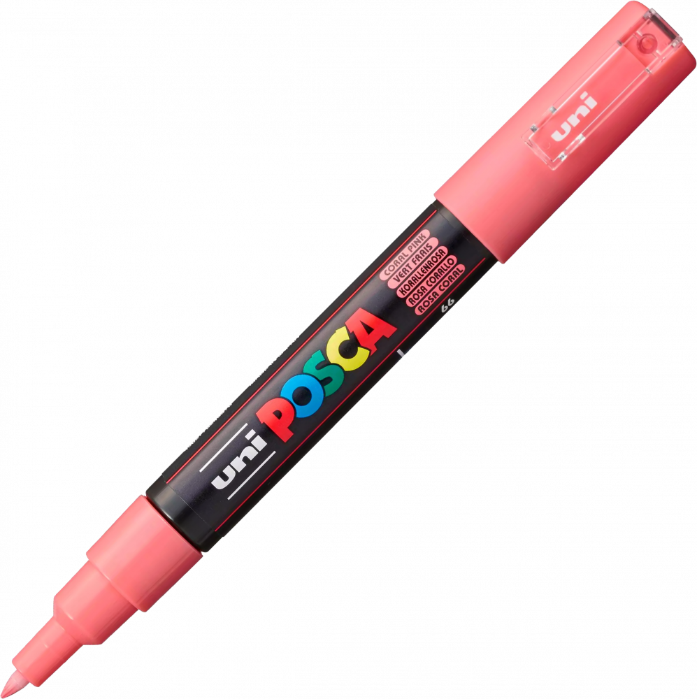 Marker Posca PC-1M, z farbą plakatową, okrągła, 0.7mm, koralowy