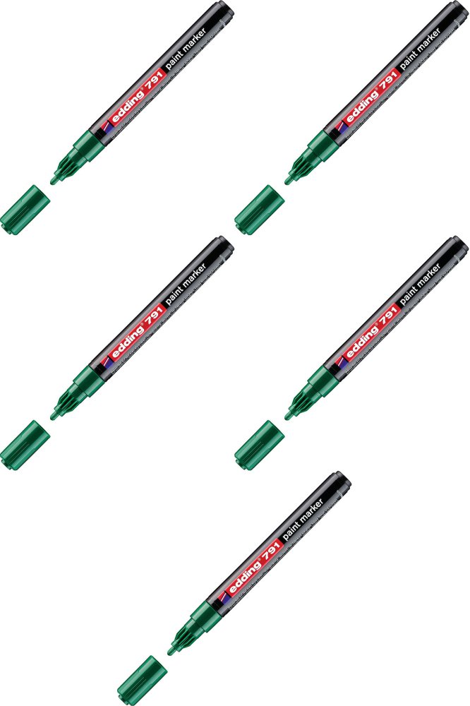 5x Marker olejowy edding, 791, okrągła, 1-2mm, zielony