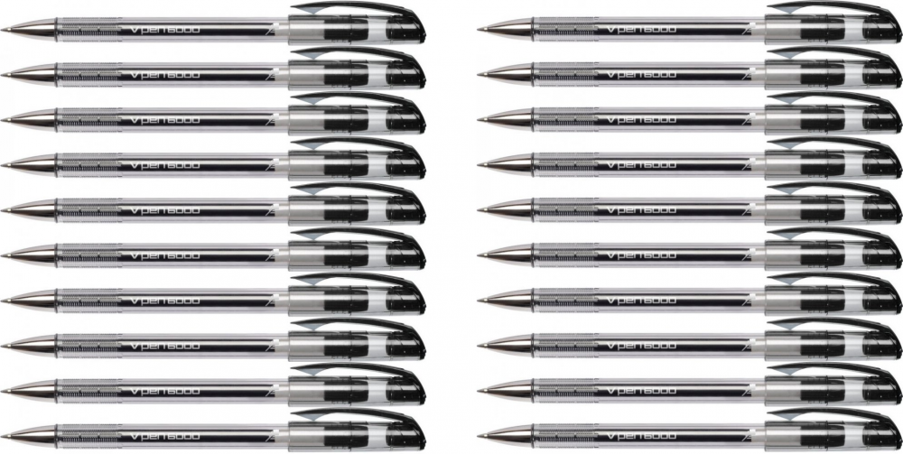 20x Długopis Rystor, V-Pen 6000, 0.7mm czarny