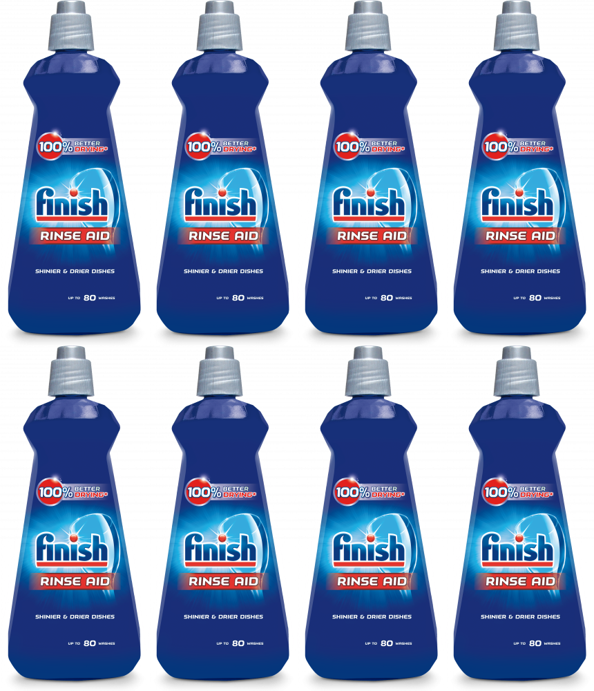 8x Płyn nabłyszczający do zmywarek Finish Rinse Aid, 400ml