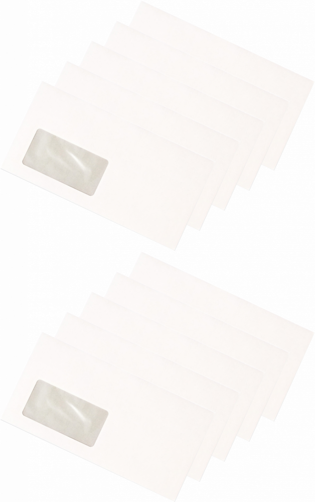 2x Koperta standardowa, NC, DL, samoklejąca SK, okno lewe, 50 sztuk, biały