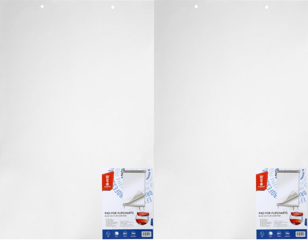 2x Blok do flipchartów Memobe, 65x100cm, gładki, 20 kart