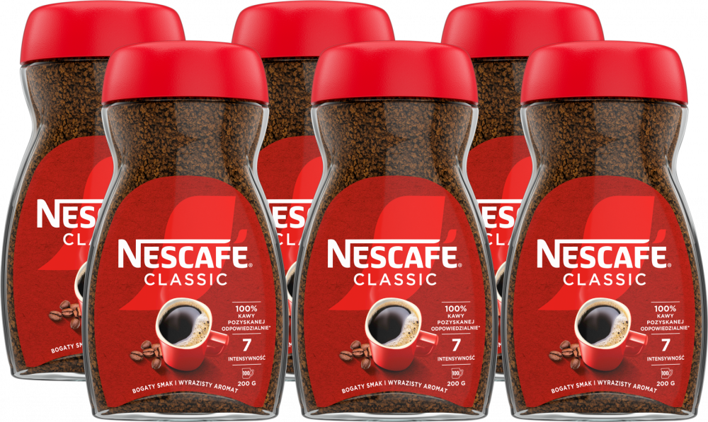 6x Kawa rozpuszczalna Nescafé Classic, 200g