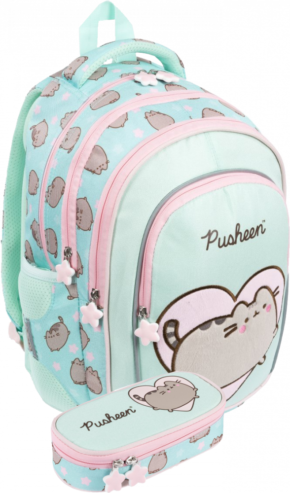 Zestaw: Plecak + piórnik saszetka Pusheen Mint